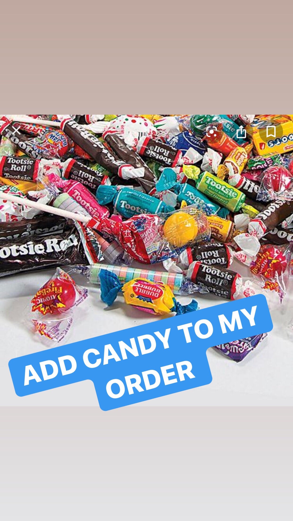 Candy added to order